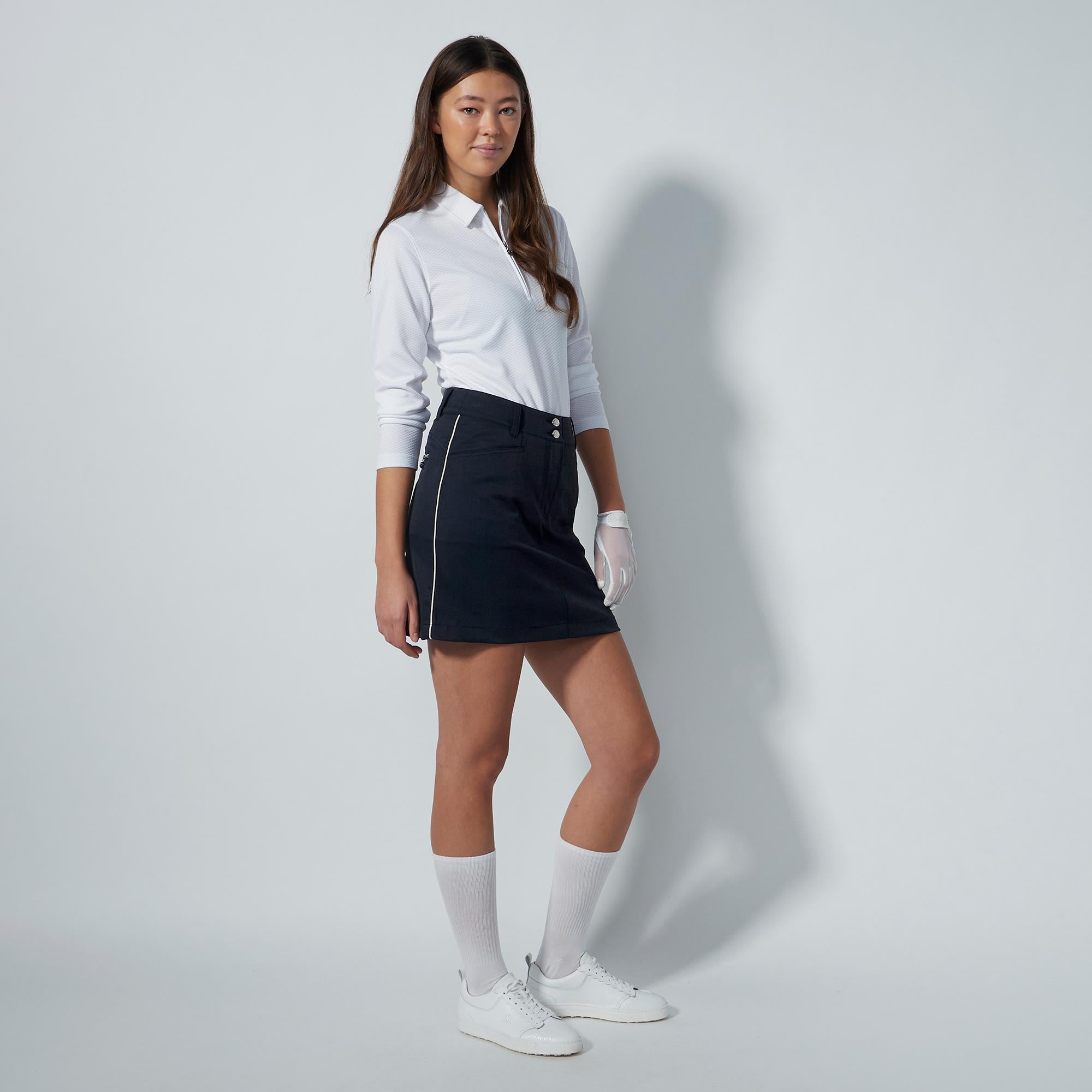 Daily Sports Glam Ladies Golf Skort Black/Beige 45CM